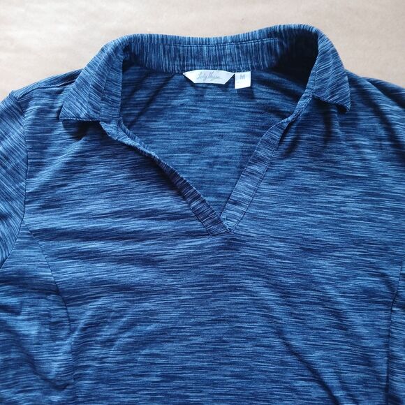 Lady Hagen V-Neck T-Shirt Womens Medium Blue Collared Golf Tennis Sport Tee - Picture 4 of 9